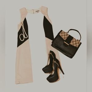 🌷DKNY🌷         DressBlack/White/Beige  Size: 6